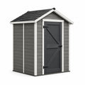 Abri de jardin en composite gris avec toit en pente 185x122x221 cm