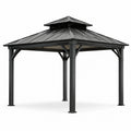 Pavillon de jardin en aluminium et acier noir 3x4m