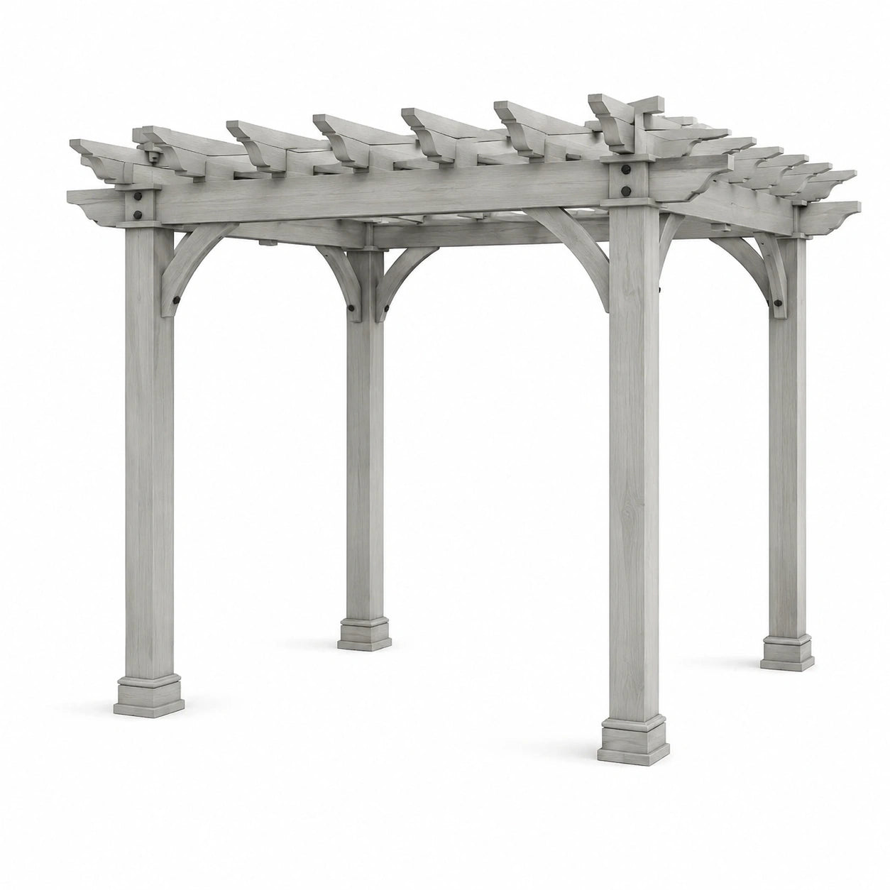 Pergola carrée en bois de sapin gris clair 300x300x250 cm