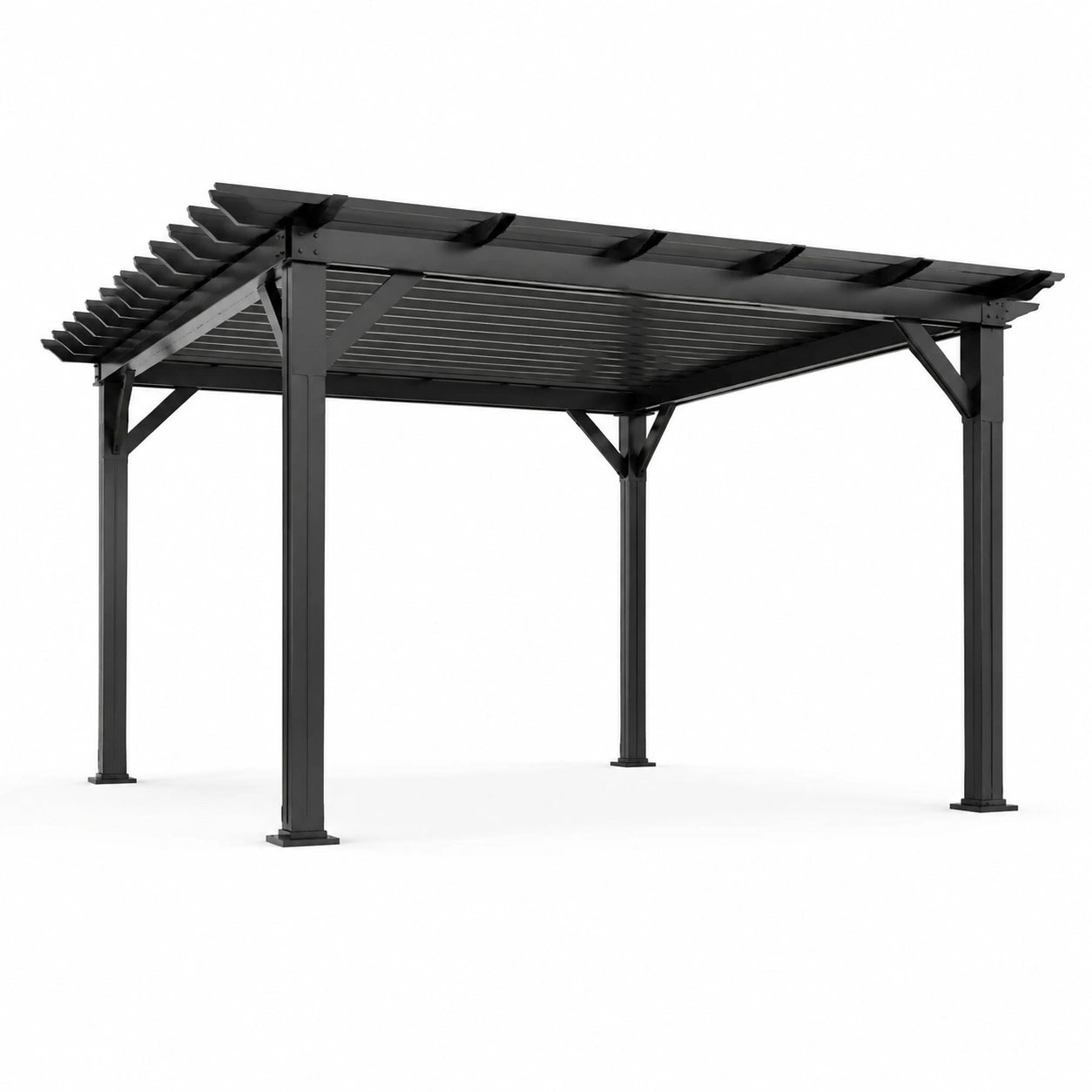 Pergola en aluminium noir avec lames ajustables 300x400 cm