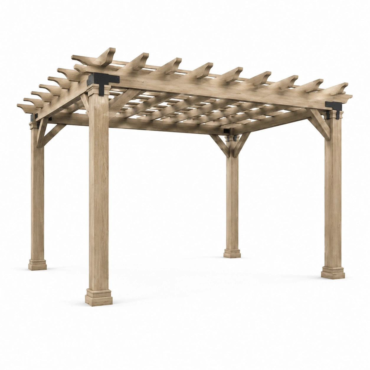 Pergola en bois de cèdre avec renforcement métallique 300x400 cm