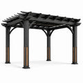 Pergola en aluminium et bois 300x300 cm noir