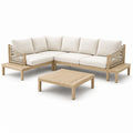 Ensemble de mobilier extérieur en bois avec canapé modulable et table basse