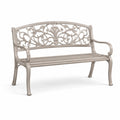 Banc en métal avec dossier décoratif 125 cm