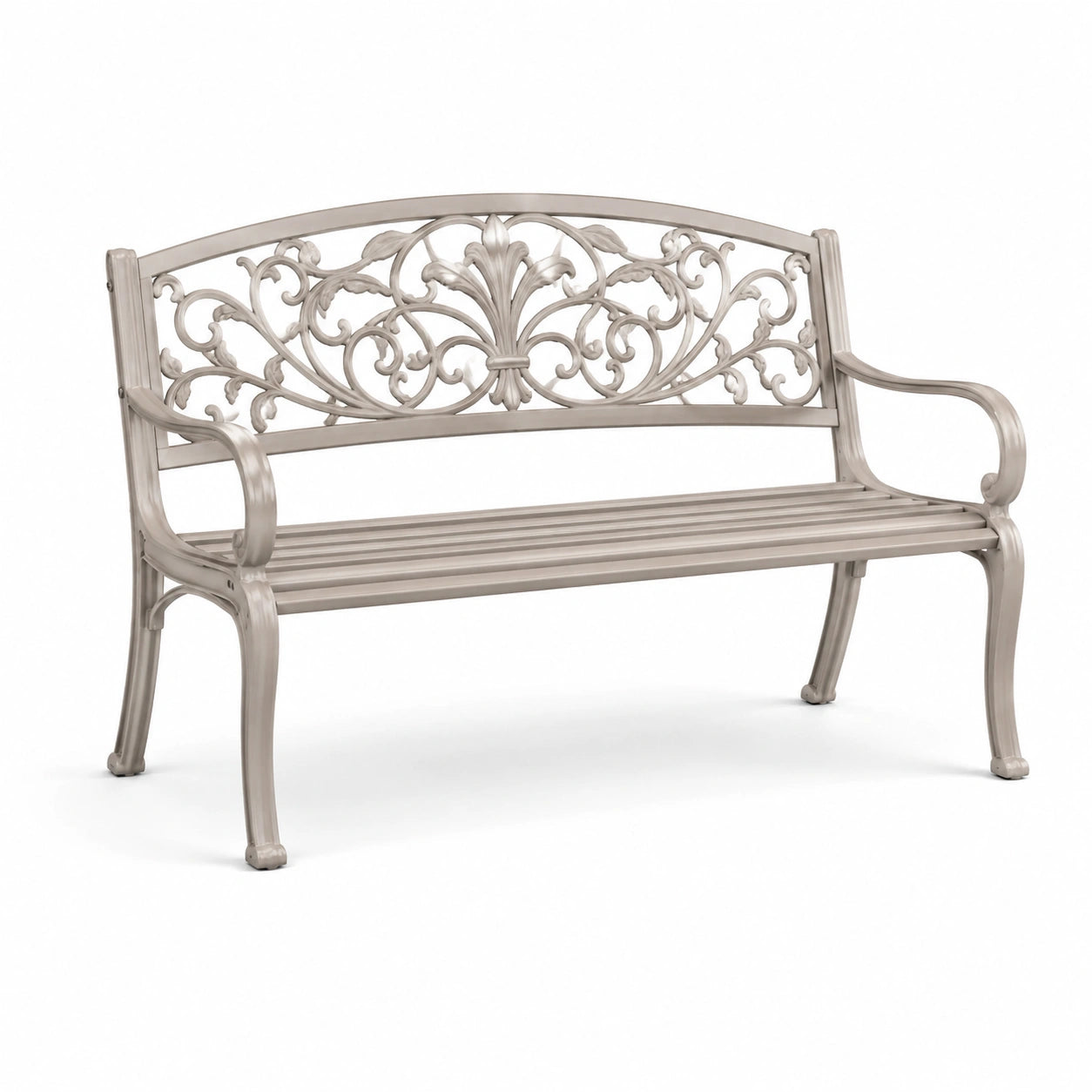 Banc en métal avec dossier décoratif 125 cm