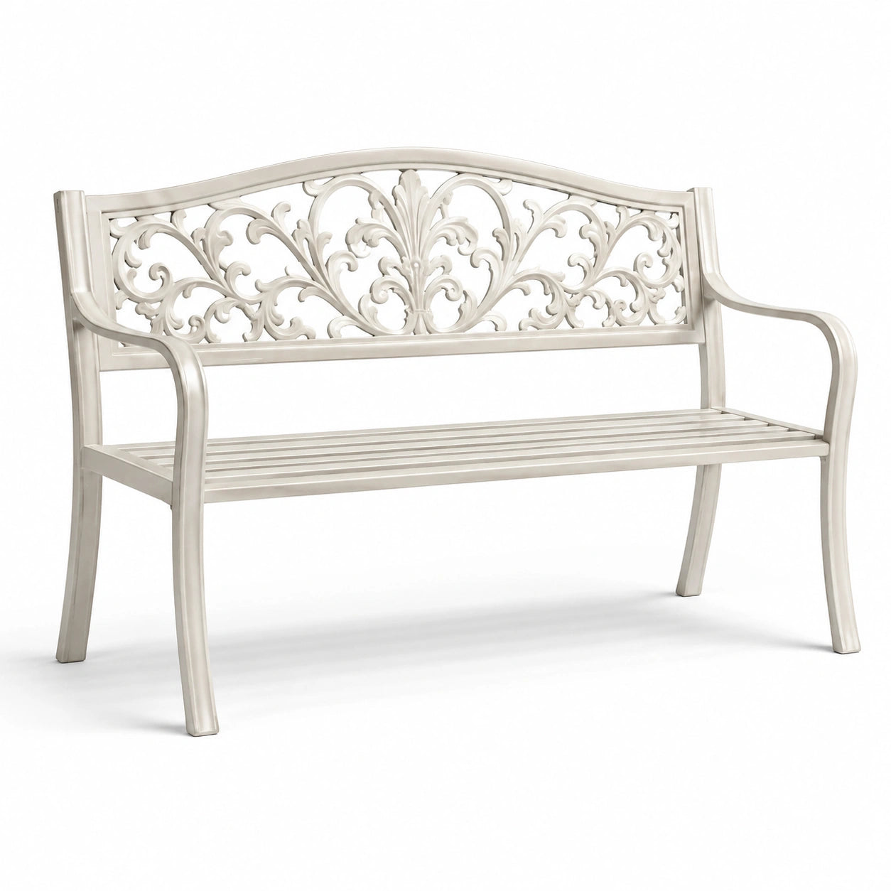 Banc de jardin en aluminium avec dossier ajouré