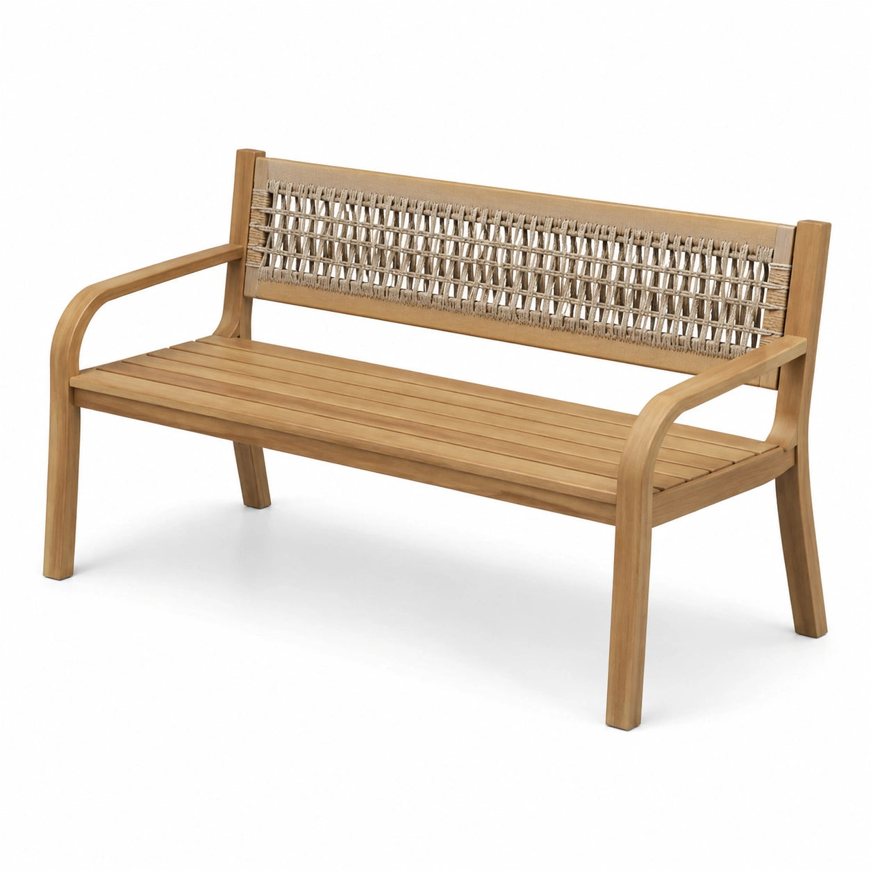 Banc en bois et corde tressée 120 cm