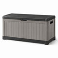 Coffre de rangement en plastique polypropylène gris et noir 120x60x55 cm