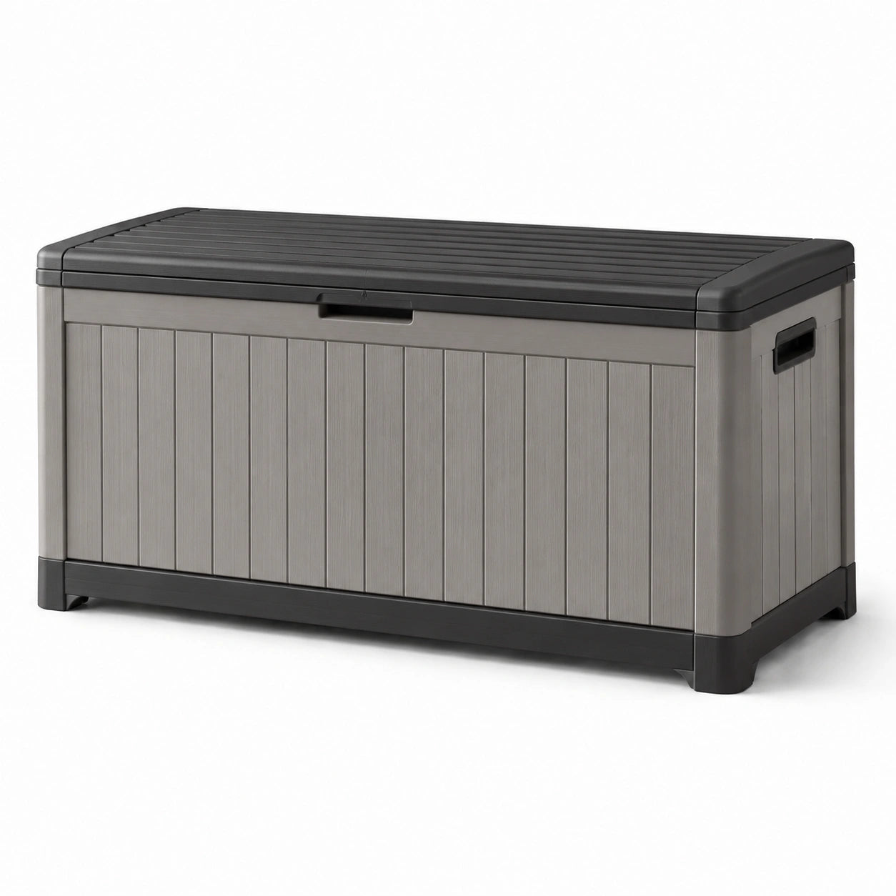 Coffre de rangement en plastique polypropylène gris et noir 120x60x55 cm