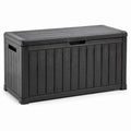 Coffre de rangement extérieur en plastique noir 117x45x57cm