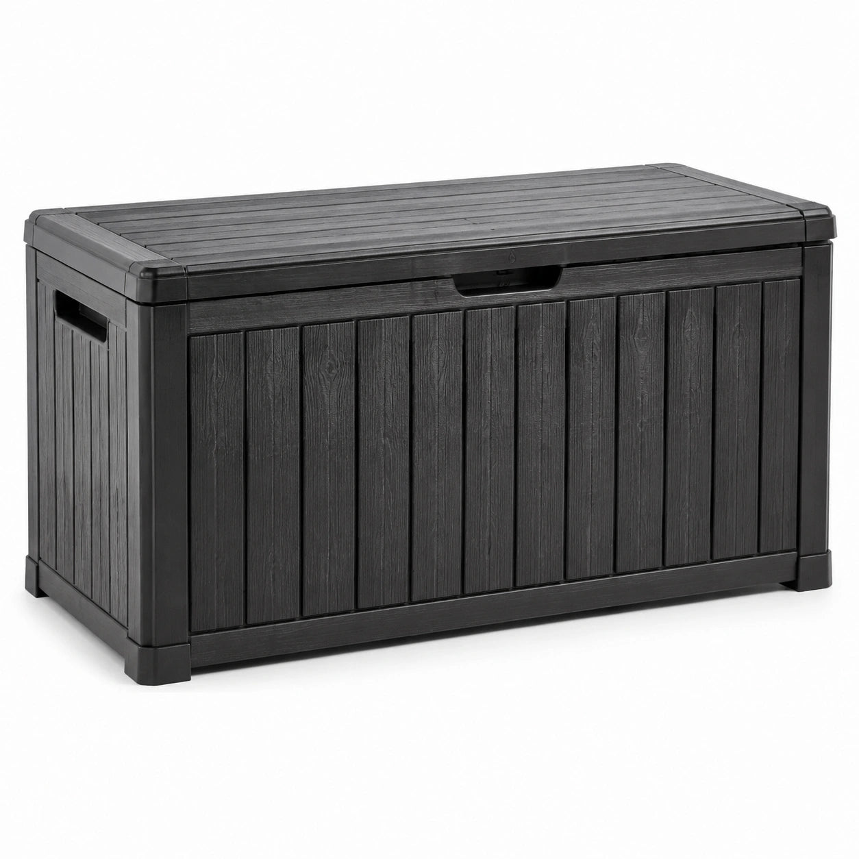 Coffre de rangement extérieur en plastique noir 117x45x57cm