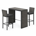 Ensemble de table haute et tabourets en métal et bois composite gris