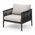 Fauteuil d'extérieur en aluminium avec cordon polyester gris