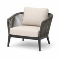 Fauteuil extérieur acier corde polyester beige 75x80x73 cm