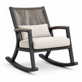 Fauteuil à bascule en aluminium et corde polyester anthracite 75x90x95 cm