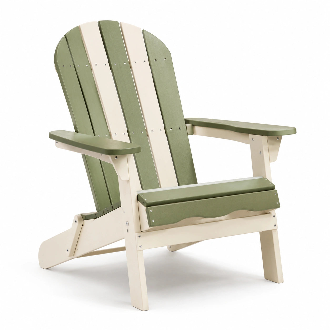 Chaise Adirondack en bois composite vert/ivoire