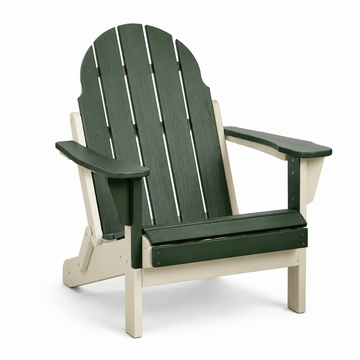 Chaise Adirondack en plastique composite vert et blanc